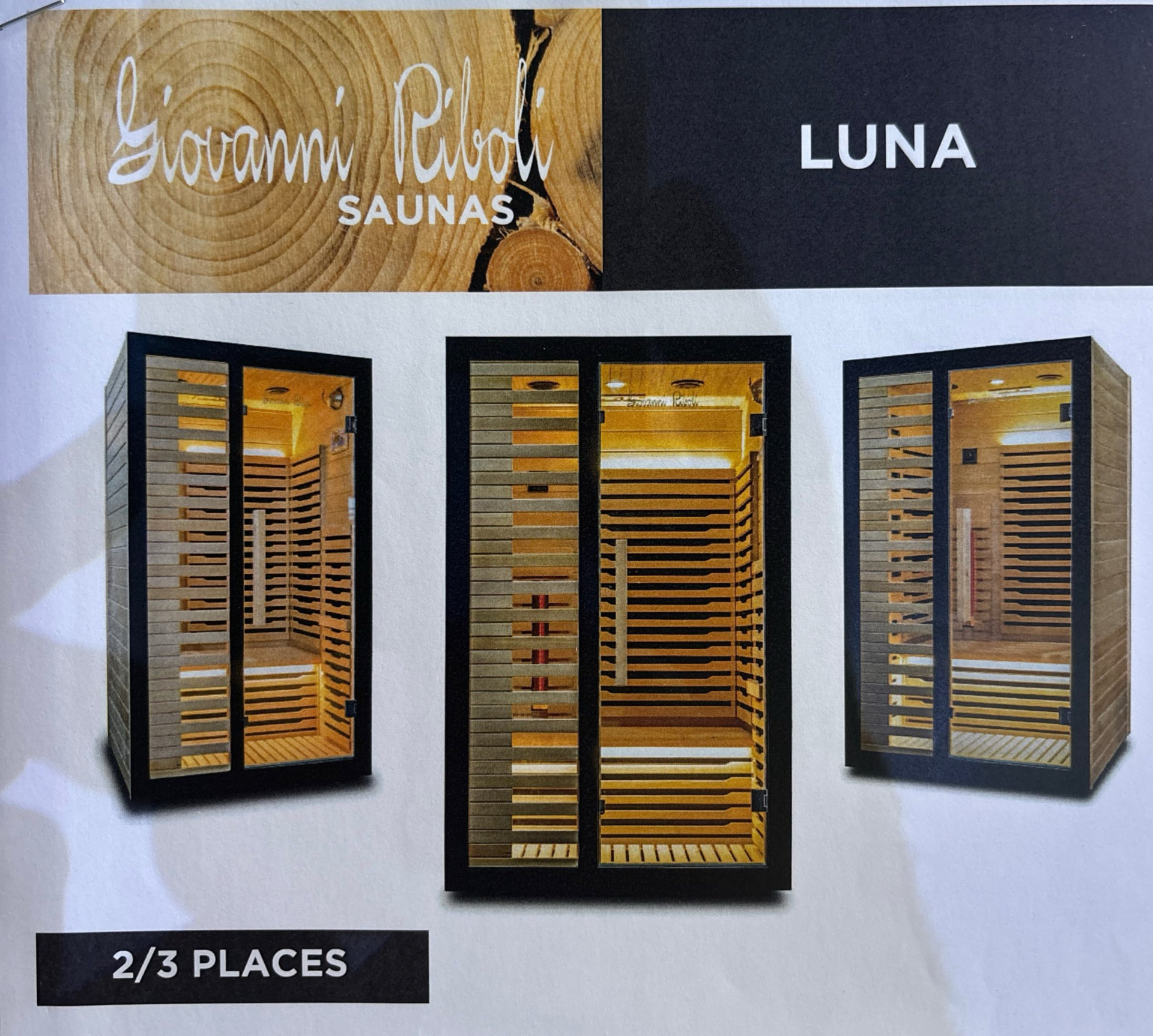 Sauna infrarouge Giovanni Riboli modèle Luna 2/3 places